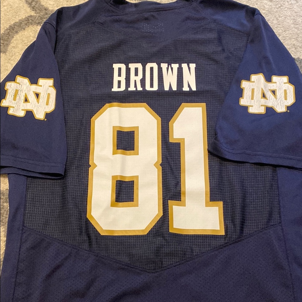 Under Armour Navy Blue Notre Dame Jersey - Tim Brown